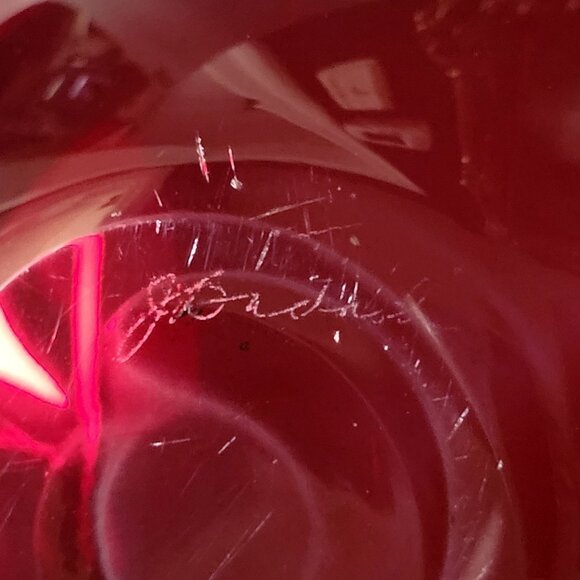 Red Badash Penelope 6" Mouth-Blown European Lead-Free Crystal Bowl - Picture 7 of 7